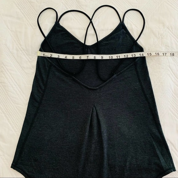 Lululemon Breezy Tank strappy Heathered Black 6 8 - Picture 3 of 4